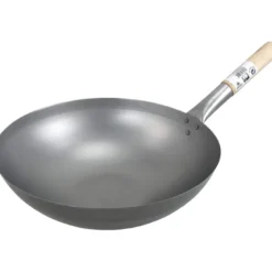 Wok Pande Carbon Stål Rund Bund 33cm